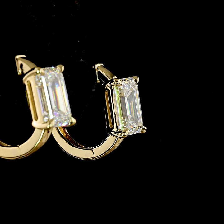 14kt Yellow Gold Lab Diamond Huggie Earrings