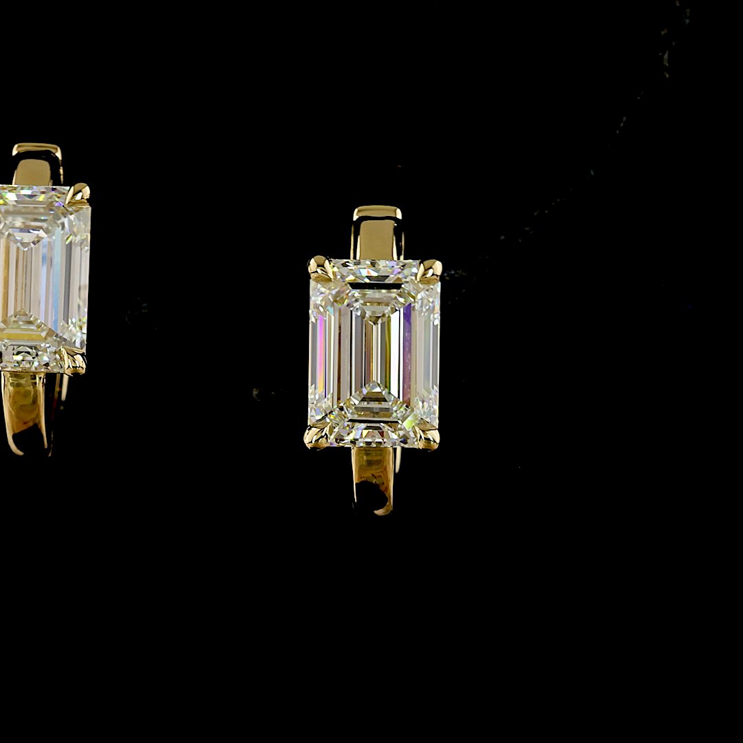 14kt Yellow Gold Lab Diamond Huggie Earrings