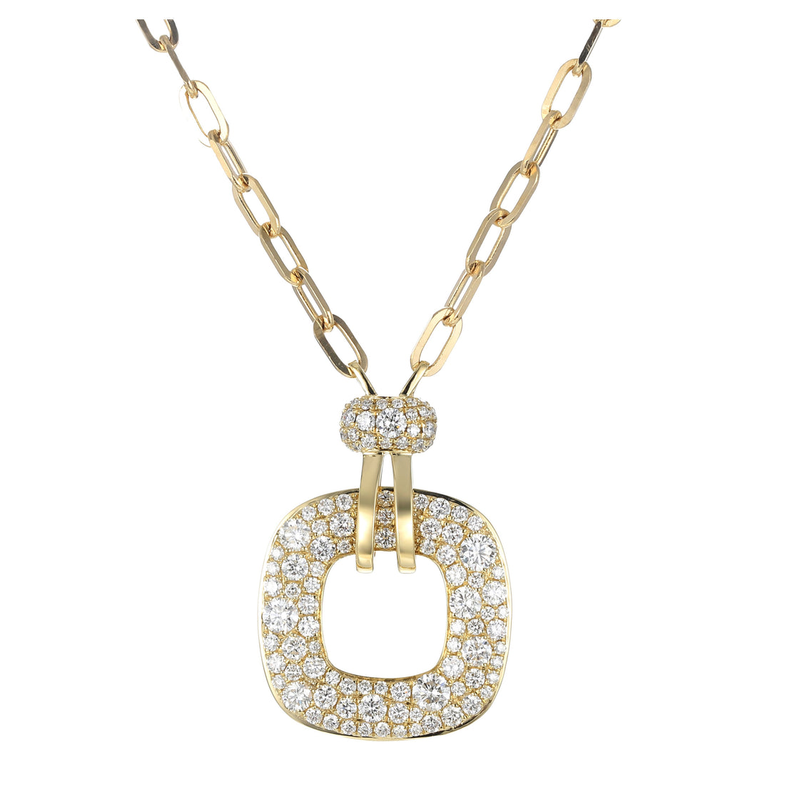 18kt Yellow Gold Diamond Link Necklace
