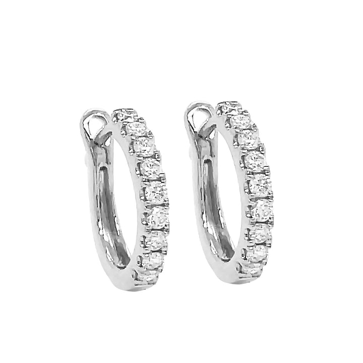 18kt White Gold Diamond Hugie Earrings