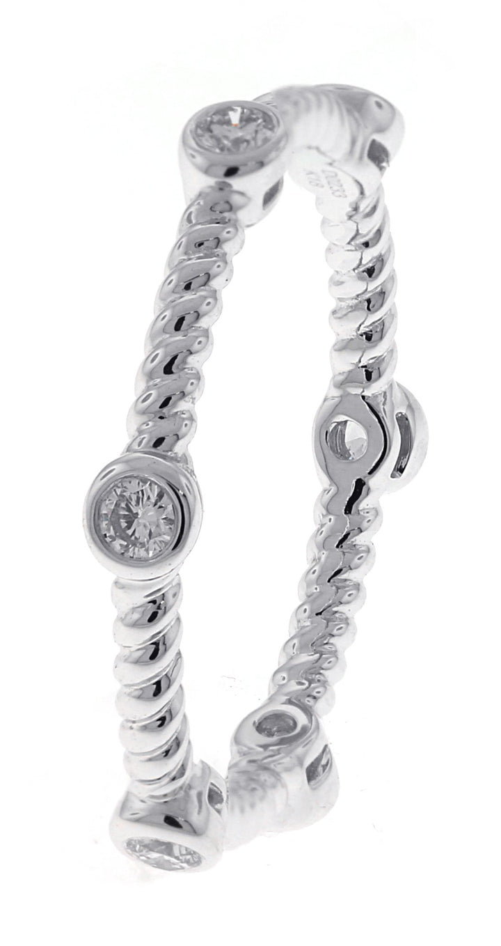 18kt White Gold Diamond Twisted Band