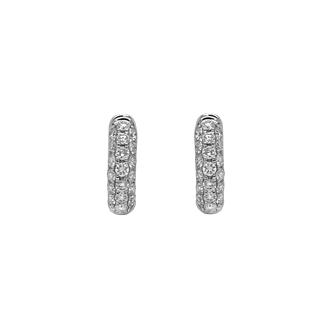 18kt White Gold Diamond Huggie Earrings