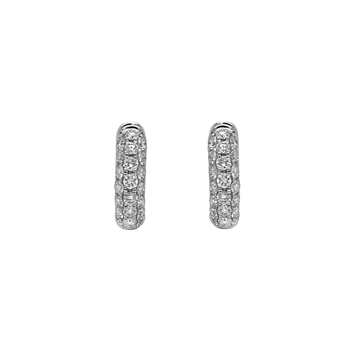 18kt White Gold Diamond Huggie Earrings