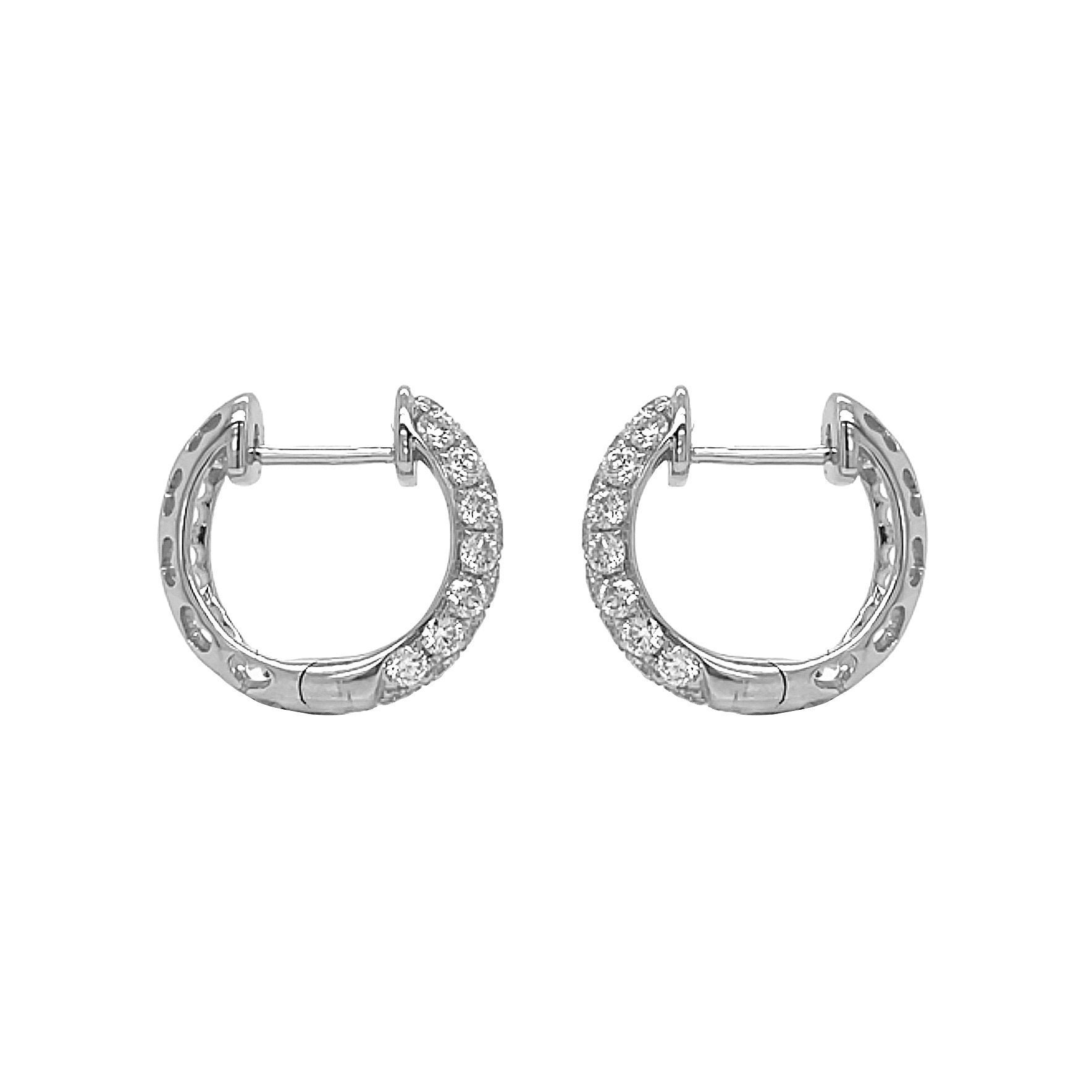 18kt White Gold Diamond Huggie Earrings