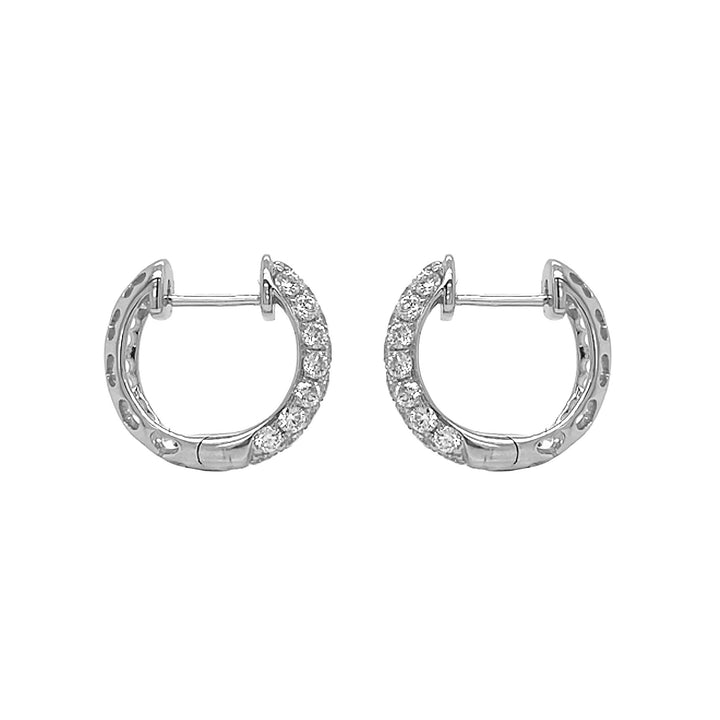 18kt White Gold Diamond Huggie Earrings