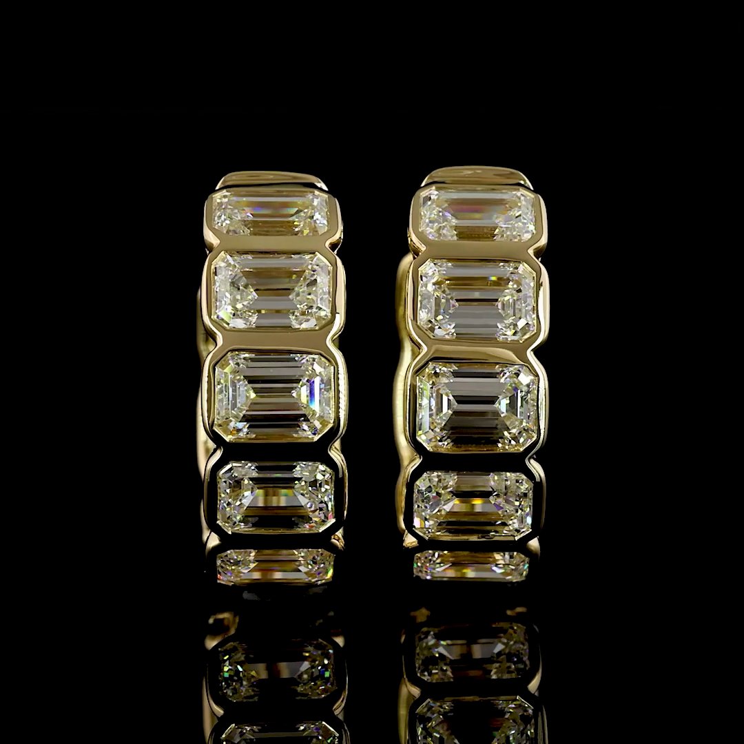 14kt Yellow Gold Lab Diamond Huggie Earrings