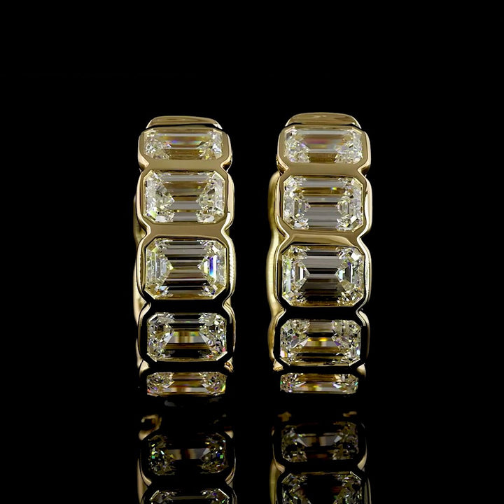 14kt Yellow Gold Lab Diamond Huggie Earrings