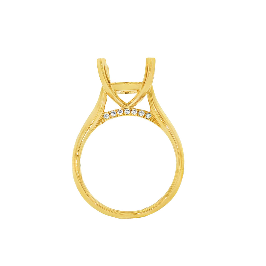 18kt Yellow Gold Diamond Semi-Mount