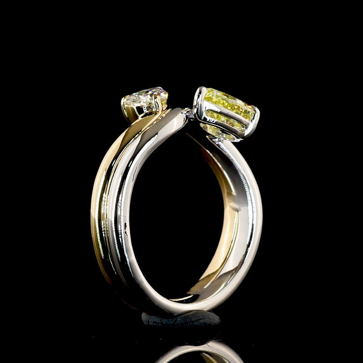 14kt Yellow And White Gold Lab Diamond Ring