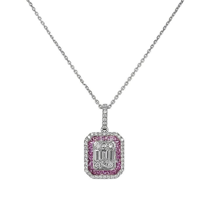 18kt White Gold Diamond and Sapphire Pendant