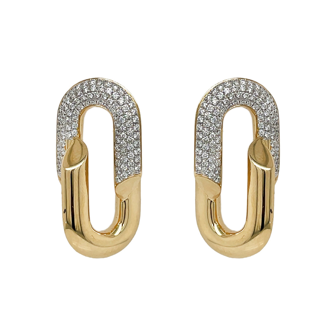 18kt Yellow and White Gold Diamond Link Earrings