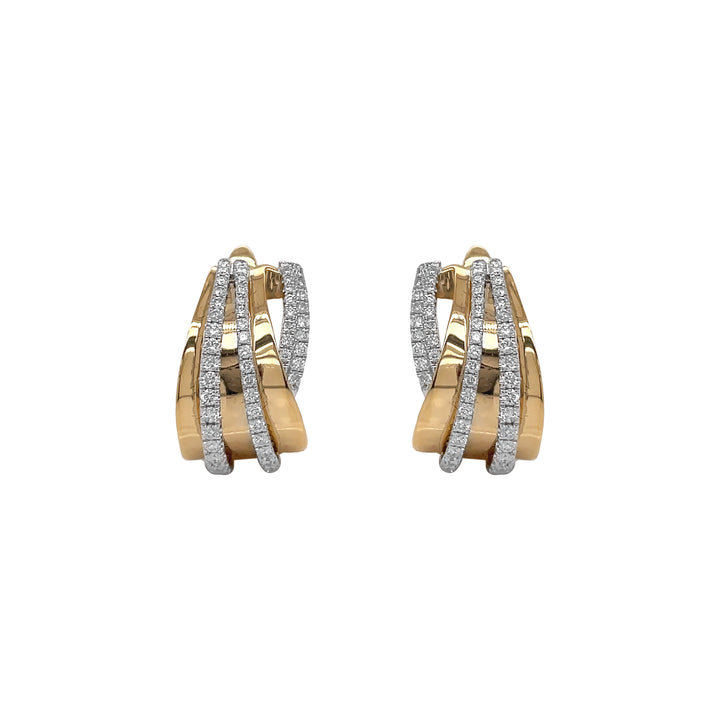18kt Yellow and White Gold Daimond Earrings