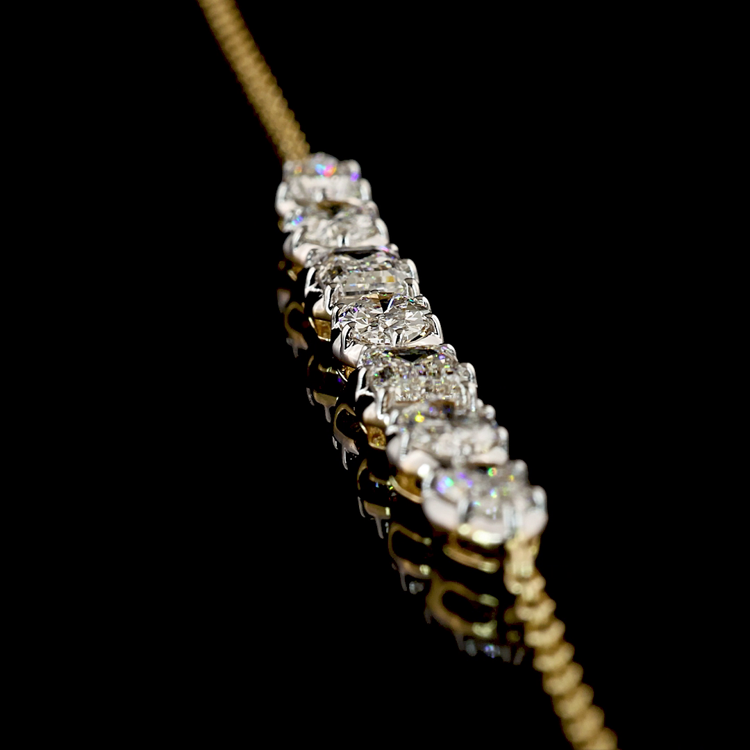 14kt Yellow And White Gold Lab Diamond Necklace