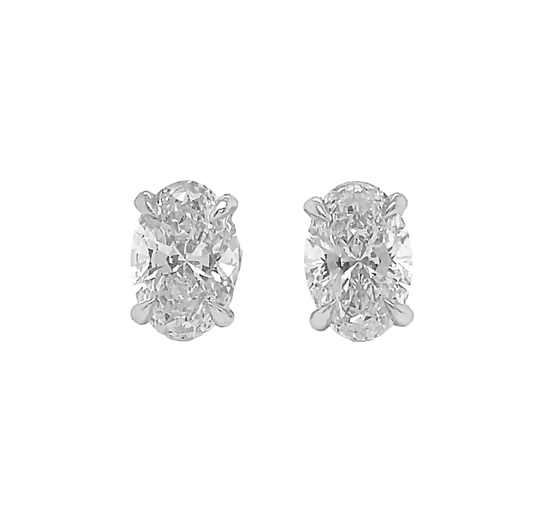 18kt White Gold GIA Certified Lab Diamond Earrings