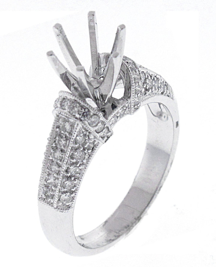 18kt White Gold Diamond Semi Mount