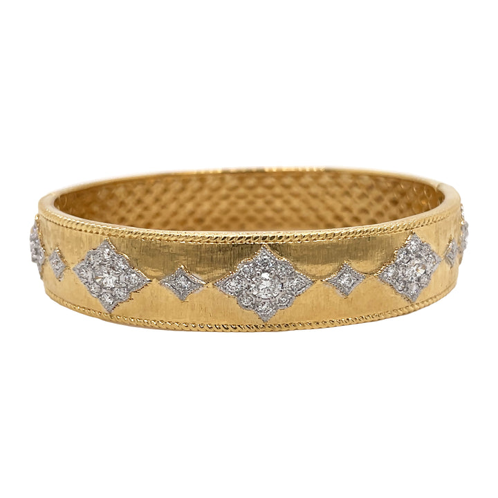 18kt Yellow And White Gold Diamond Bangle