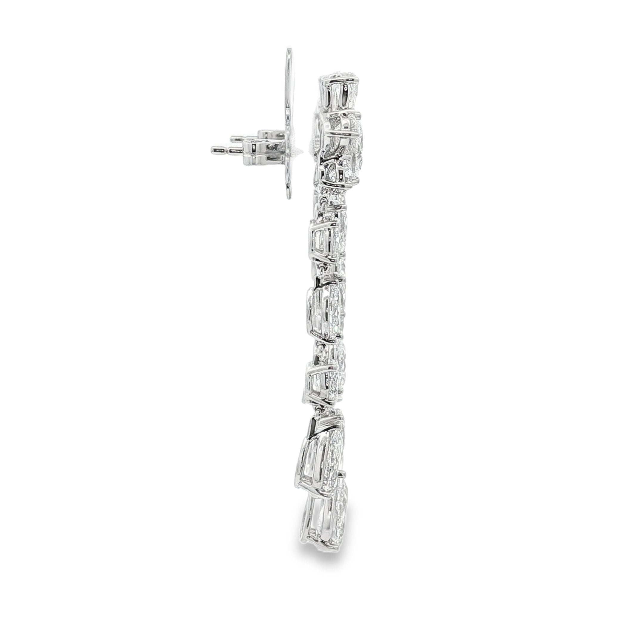 189kt White Gold GIA Certified Diamond Dangling Earring