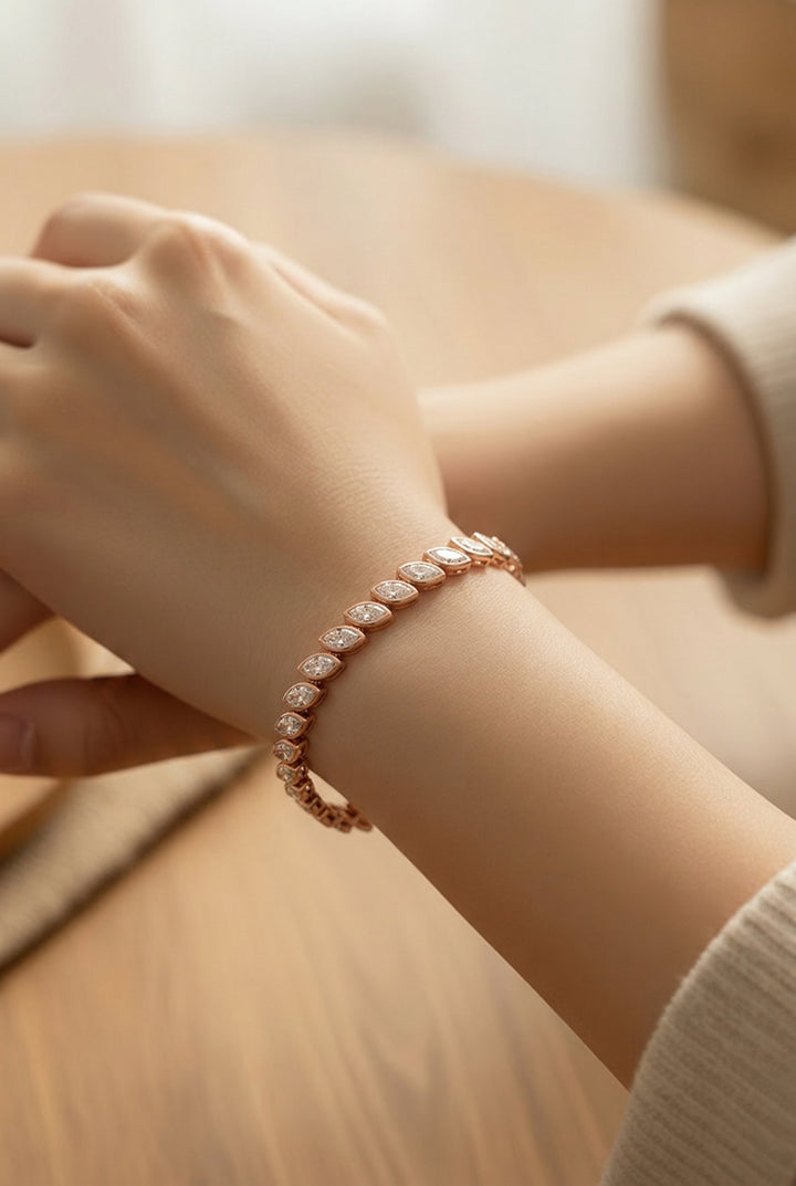 14kt Rose Gold lab Diamond Tennis Bracelet