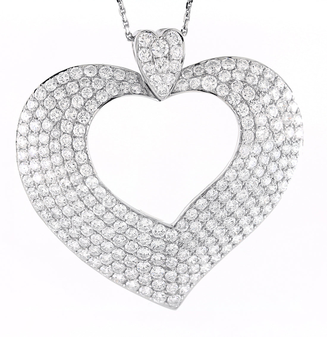 18kt White Gold Diamond Heart Pendant