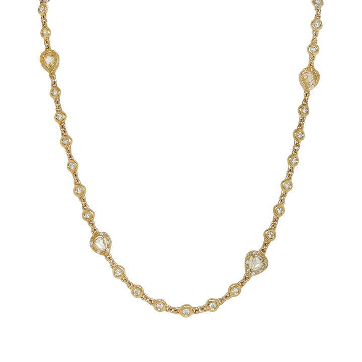 18kt Yellow Gold Diamond-By-The-Yard Necklace.