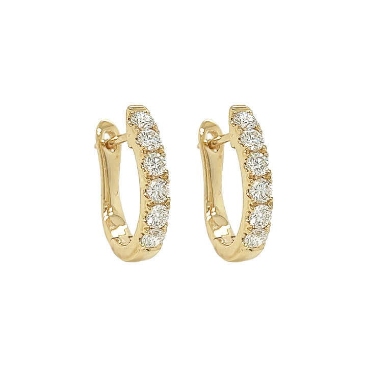 18kt Yellow Gold Diamond Huggie Earrings