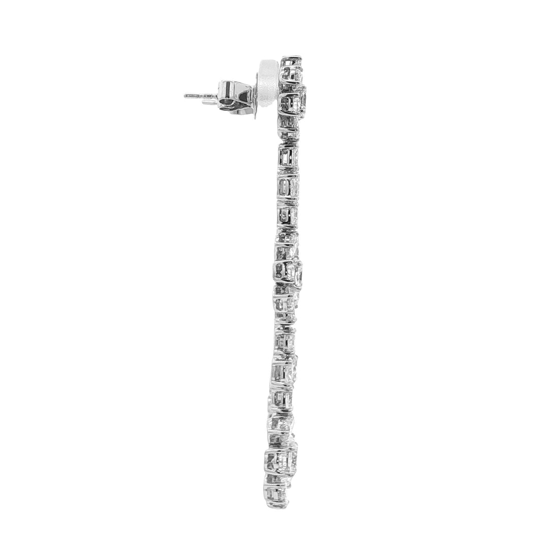 14kt White Gold Lab Diamond Dangling Earrings