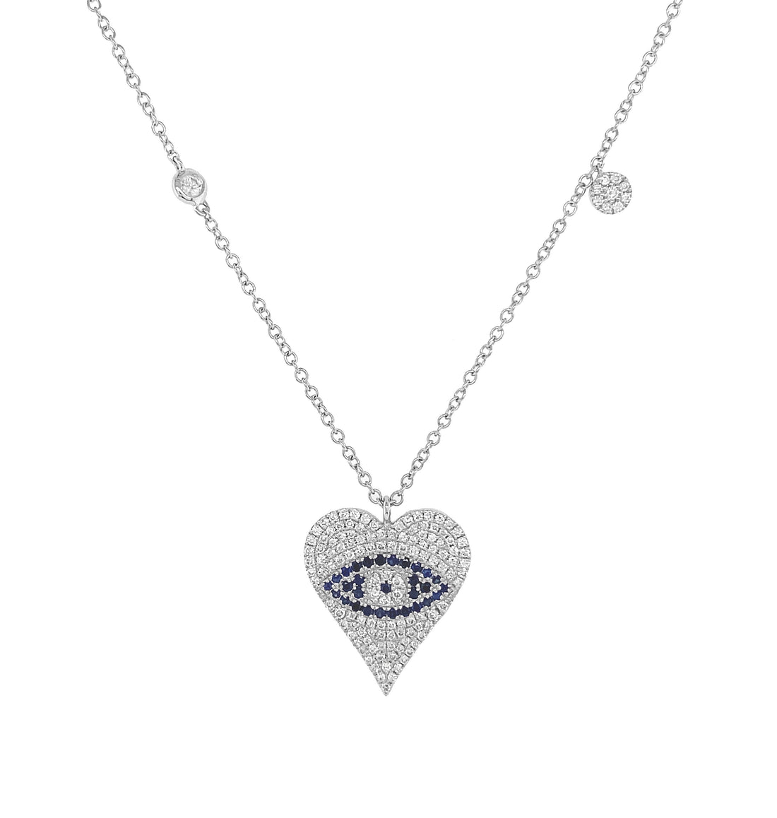18kt White Gold Diamond and Sapphire Pendant