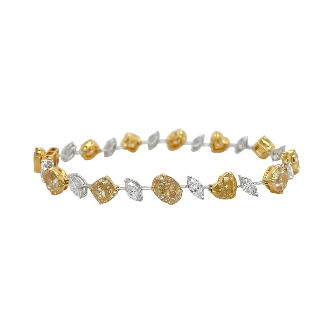 18kt White And Yellow Gold Diamond Tennis Bracelet