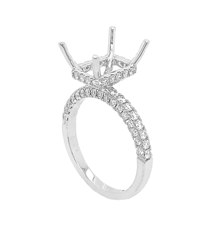 18kt White Gold Diamond Semi Mount