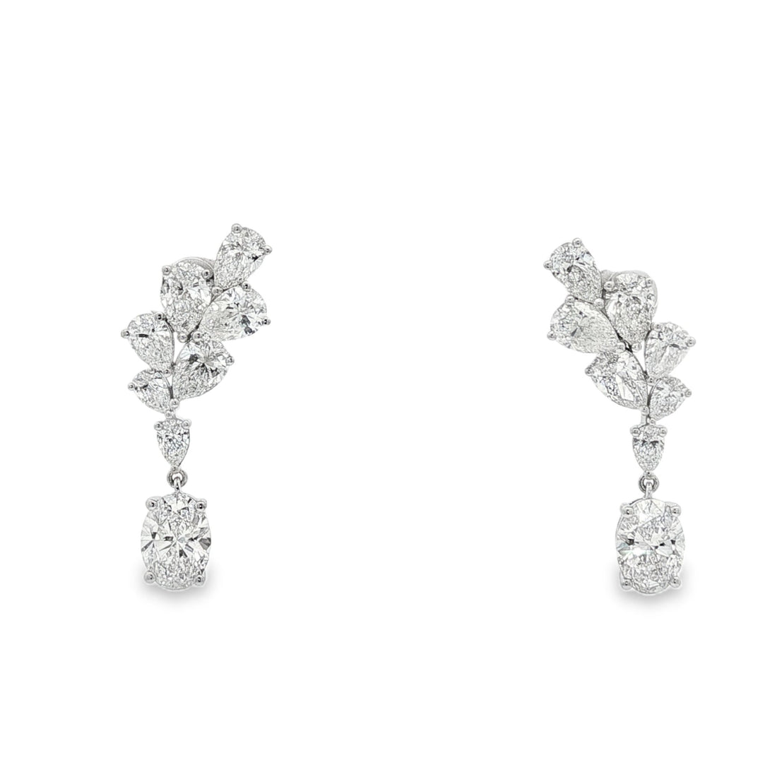 14kt White Gold Lab Diamond Dangling Earrings