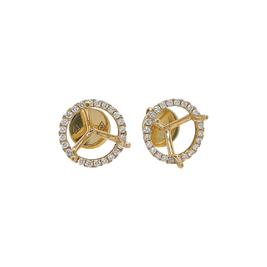 18kt Yellow Gold Diamond Earring Mounting