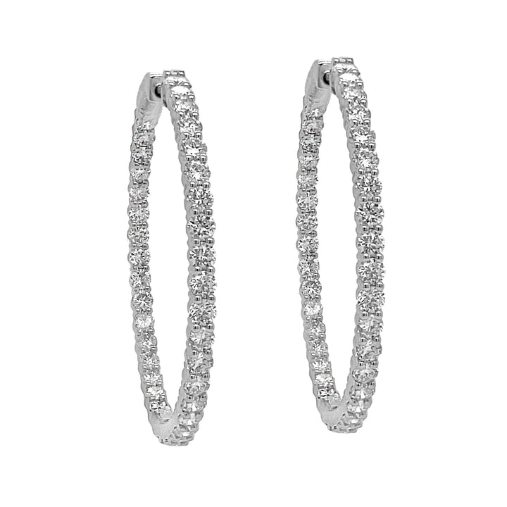 18kt White Gold Diamond Inside-out Hoops