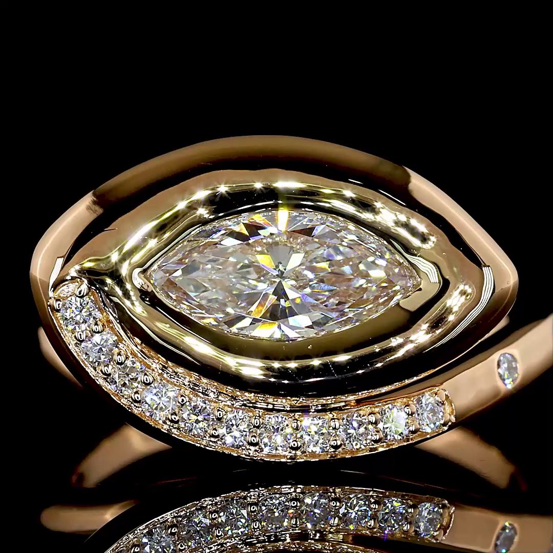 18kt Rose Gold Lab Diamond Ring