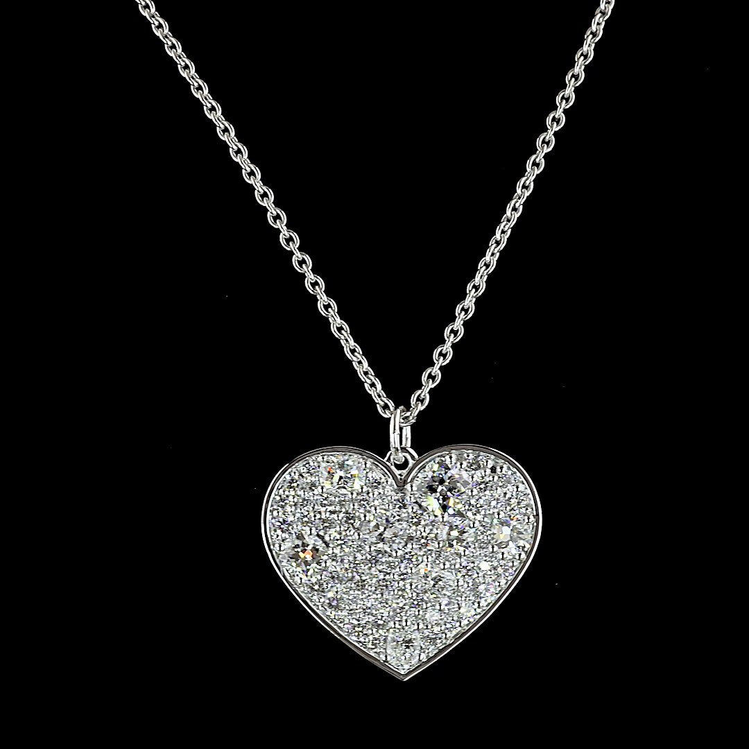 14kt White Gold Lab Diamond Heart Pendant