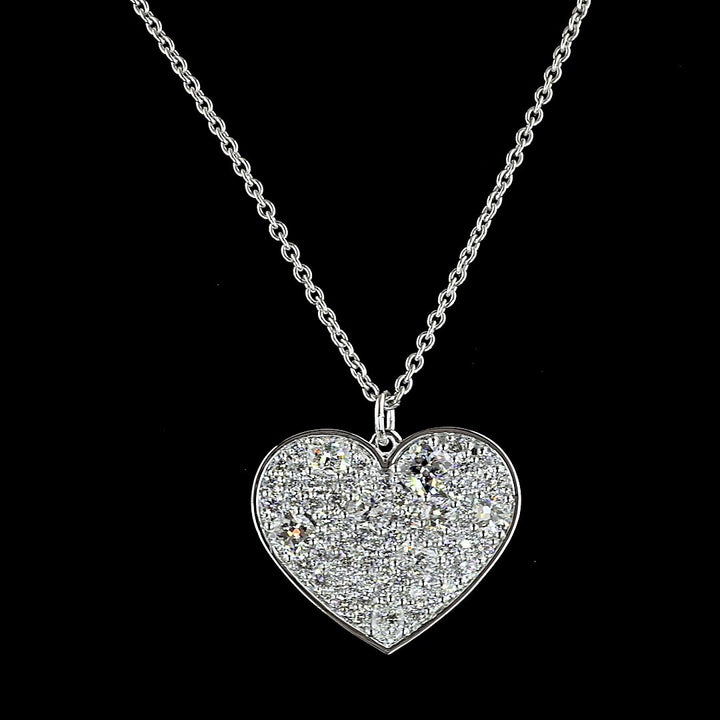 14kt White Gold Lab Diamond Heart Pendant