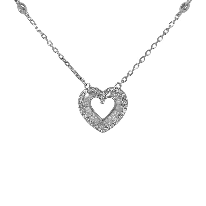 18kt White Gold Diamond Heart Pendant