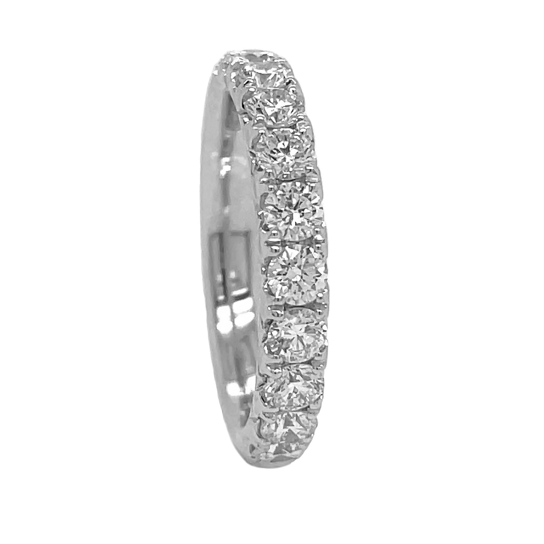 18kt White Gold Diamond Half-way Band