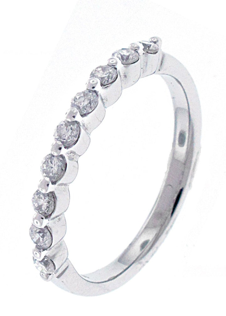 18kt White Gold Half Way Diamond Band