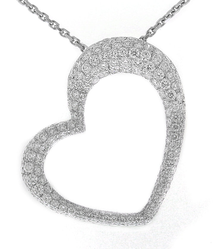18kt White Gold Diamond Heart Pendant