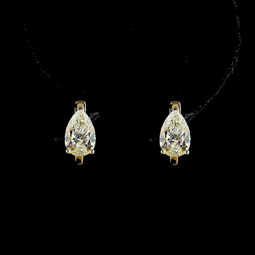 14kt Yellow Gold Lab Diamond Huggie Earrings