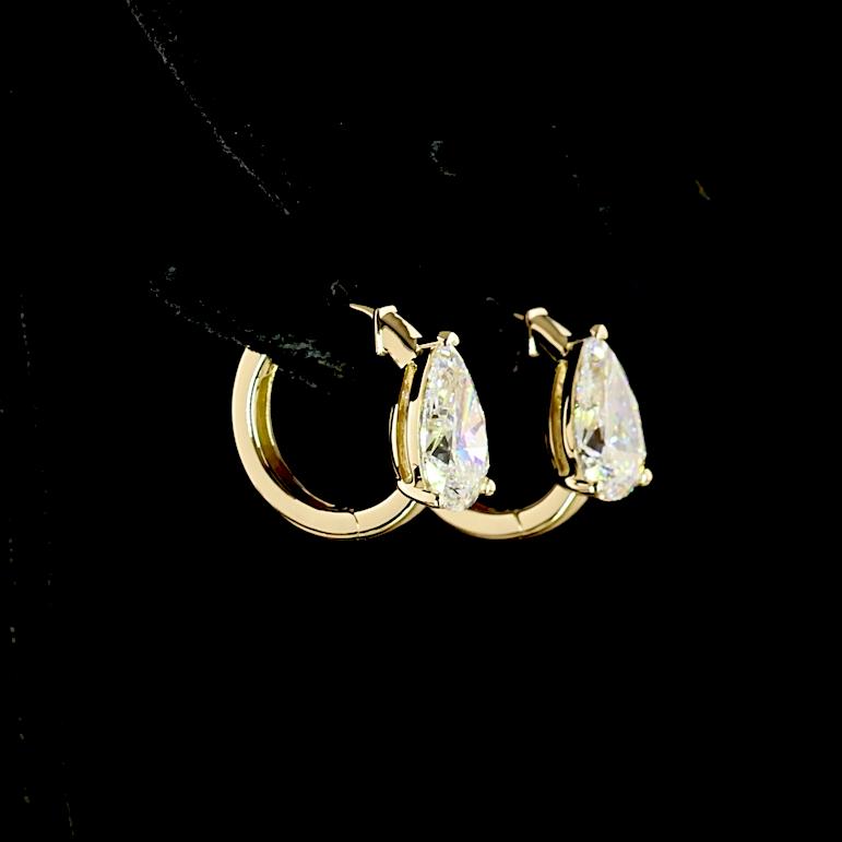 14kt Yellow Gold Lab Diamond Huggie Earrings