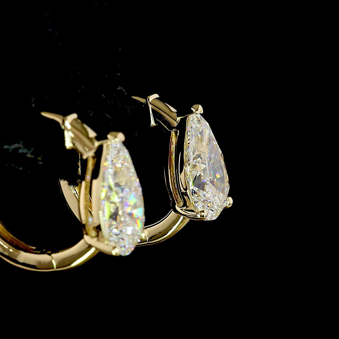 14kt Yellow Gold Lab Diamond Huggie Earrings