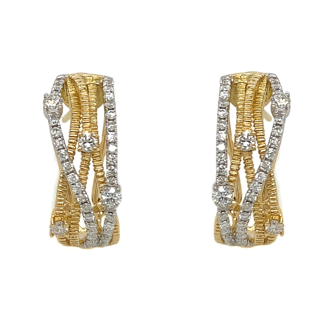 18kt White And Yellow Gold Diamond Earring