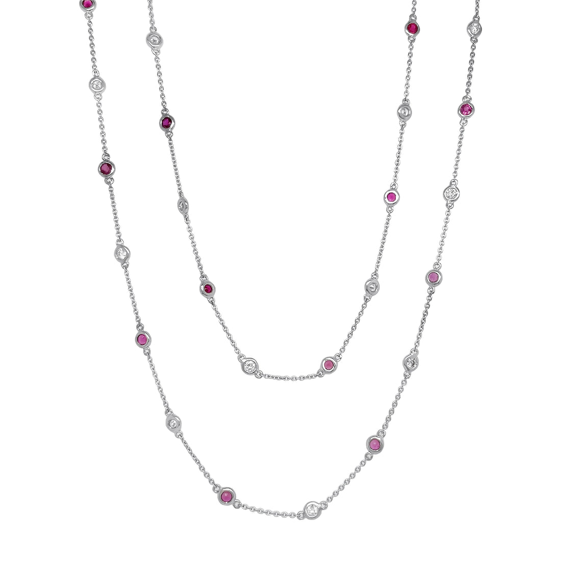 14kt White Gold Diamonds-By-The-Inch Necklace.