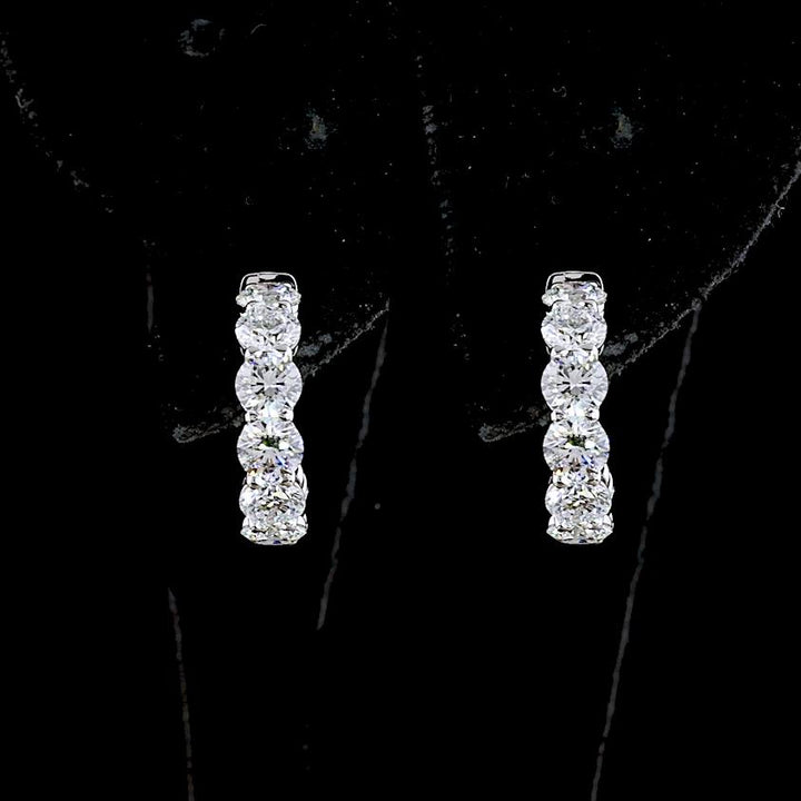 14kt White Gold Lab Diamond Hoops