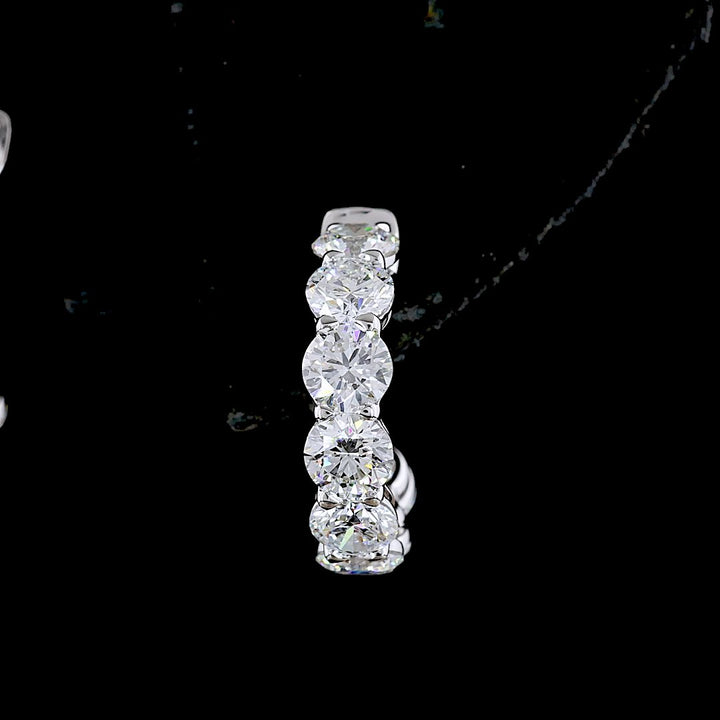 14kt White Gold Lab Diamond Hoops