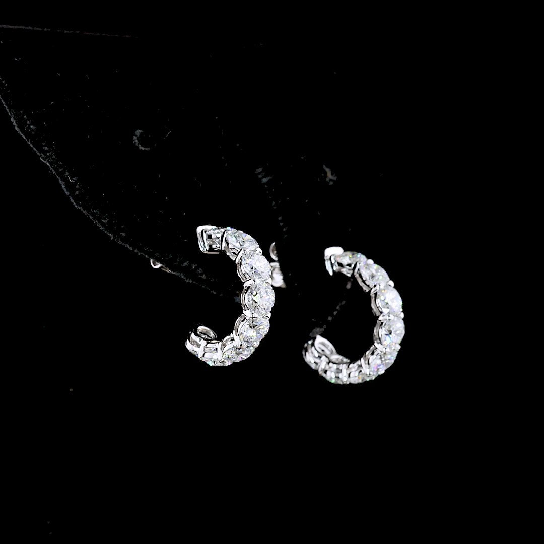 14kt White Gold Lab Diamond Hoops