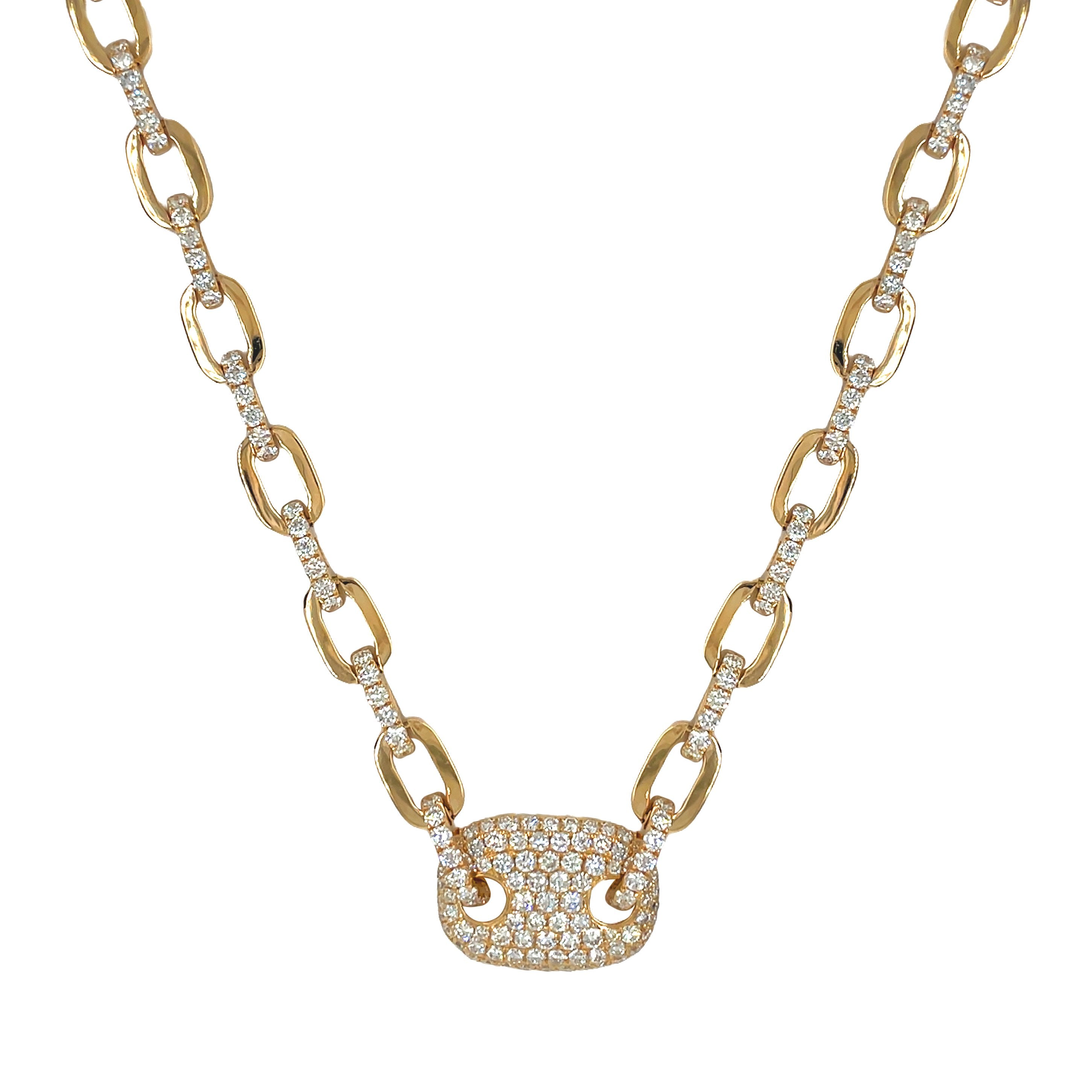 14kt Yellow Gold Diamond Necklace