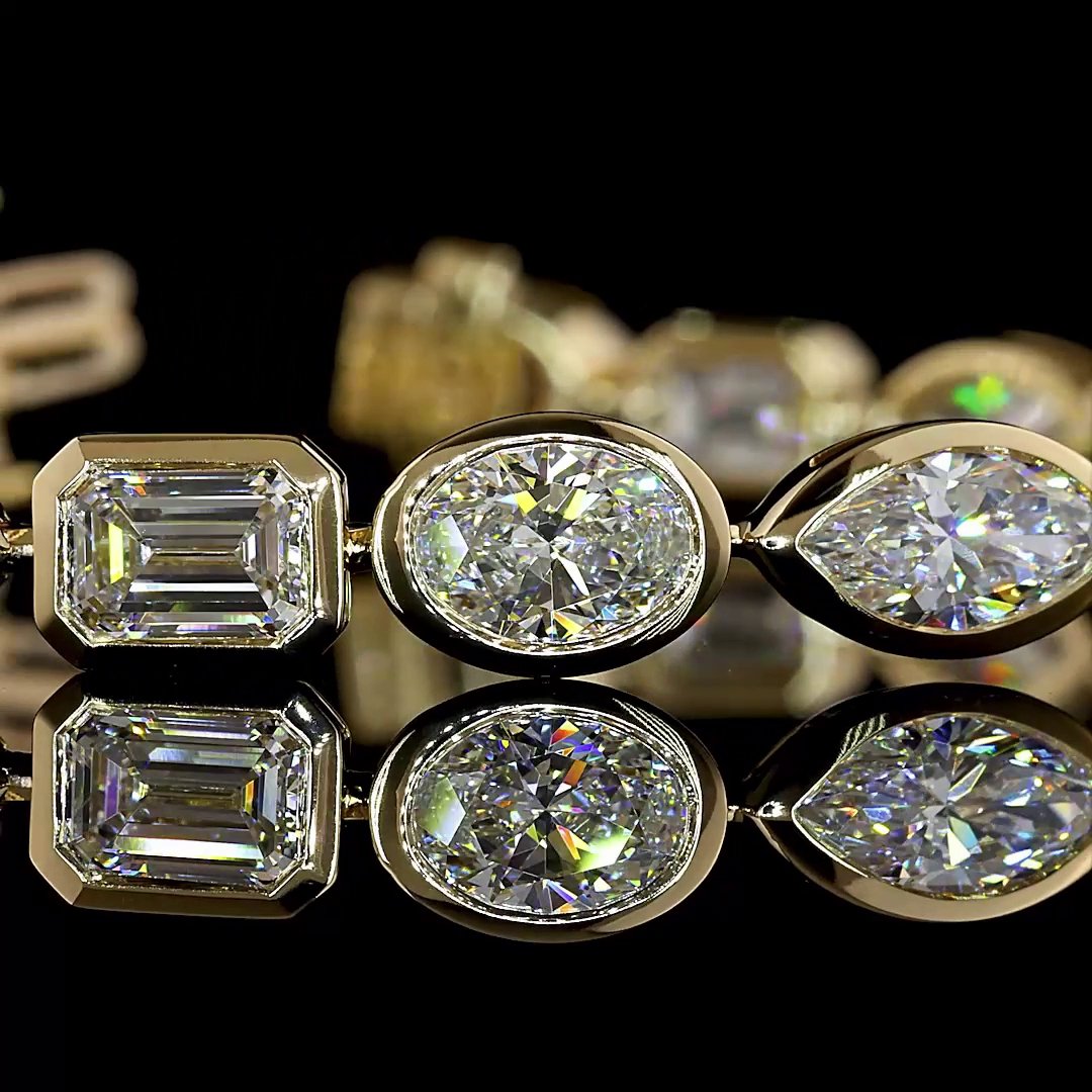 14kt Yellow Gold Lab Diamond Tennis Bracelet