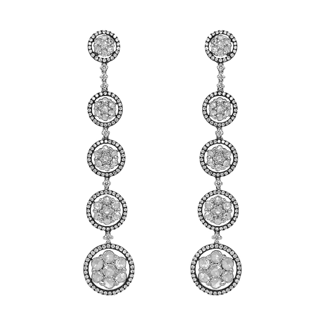 18kt Black Gold Diamond Dangling Earrings
